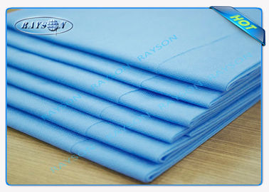 عيادة / فندق نظافة زرقاء ملاءة سرير يمكن التخلص منها ملاءة ورقية سهلة الحمل